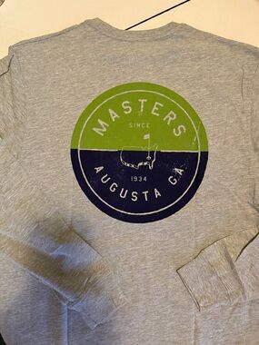 Masters 2026 super soft long sleeve Gray Crewneck Tee with masters  Logo